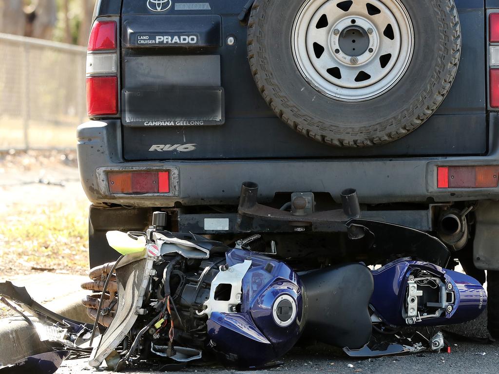 The aftermath of the a crash that nearly claimed the life of Peralta in 2019. Picture: Alison Wynd