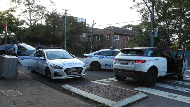 Police arrested Rhys Evans at Chatswood. Picture John Grainger