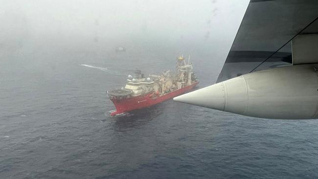 The ship Deep Energy sails in the search area for OceanGate's Titan submersible. Picture: US Coast Guard / AFP