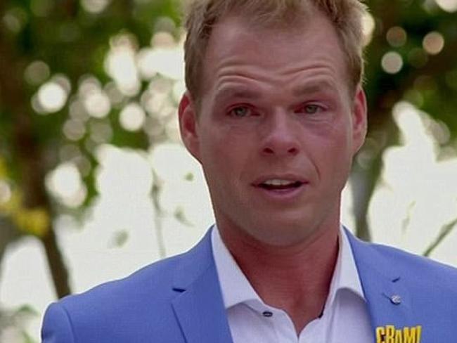 Jarrod Woodgate was in tears after Sophie Monk picked Stu Laundy over him. Picture: Network Ten