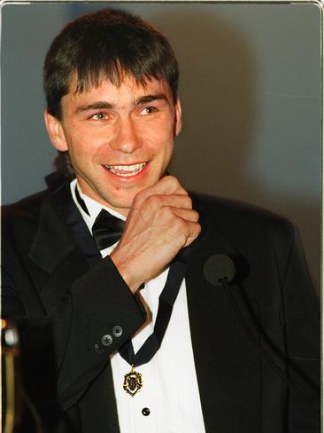 1995: Sydney’s Paul Kelly with his Brownlow Medal. Picture: NewsCorp <a href="http://www.heraldsun.com.au/entertainment/brownlow-red-carpet" target="_blank">MORE BROWNLOW COVERAGE</a>