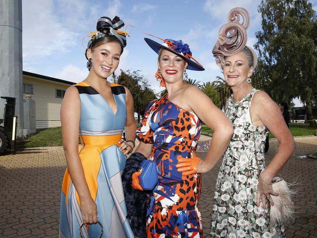 All the action from the Launceston Cup from Mowbray Racecourse. Kiara Manning, Melanie Wade and Mandy Manning. Picture: Zak Simmonds