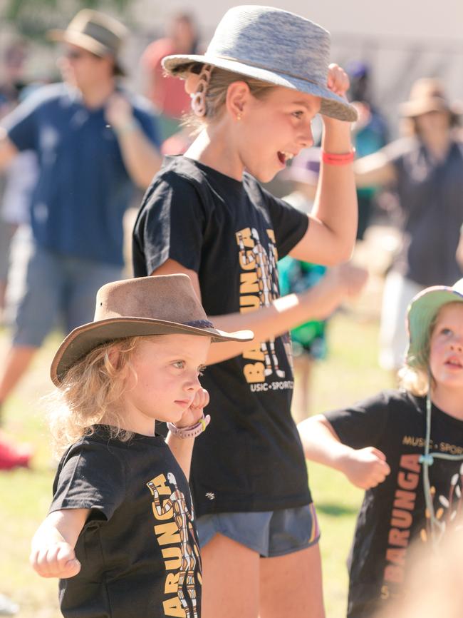 The youngsters turn out as the Barunga Schoolkids Choir is the first act of a weekend of Music, Sport and Culture at the Barunga Festival. Picture Glenn Campbell