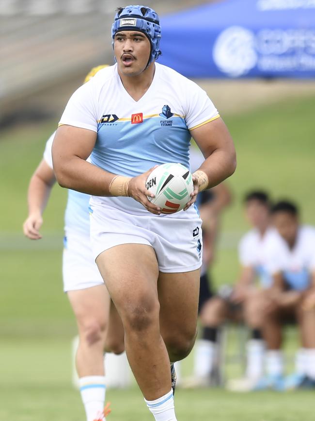 Titans future's star and son of former boxer, Alex Leapai. Picture: Gold Coast Titans