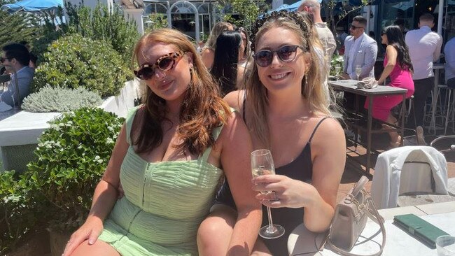 From left to right: Emily Lewis and Willemijn Osselaer celebrate Melbourne Cup Day at the Coogee Pavilion.