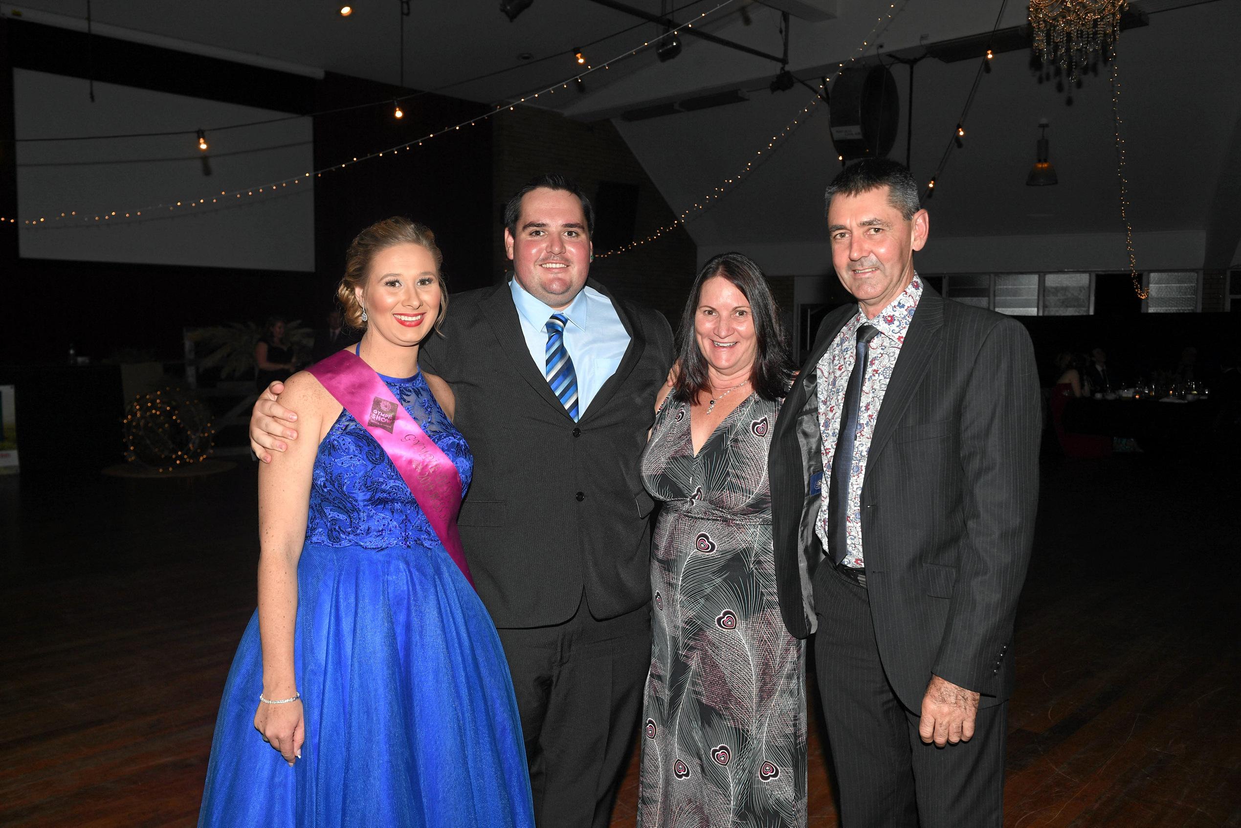 Gympie Show Ball - Tania Clem, Tyron Schefe, Carleen Schefe, Barry Schefe. Picture: Troy Jegers