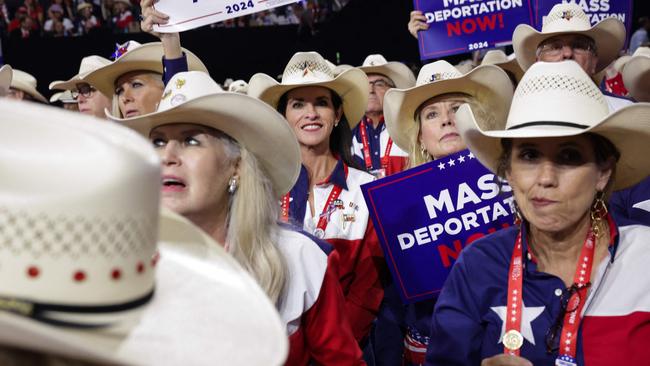 Delegates from Texas on the third day of the Republican National Convention. Picture: Alex Wong/Getty Images/AFP