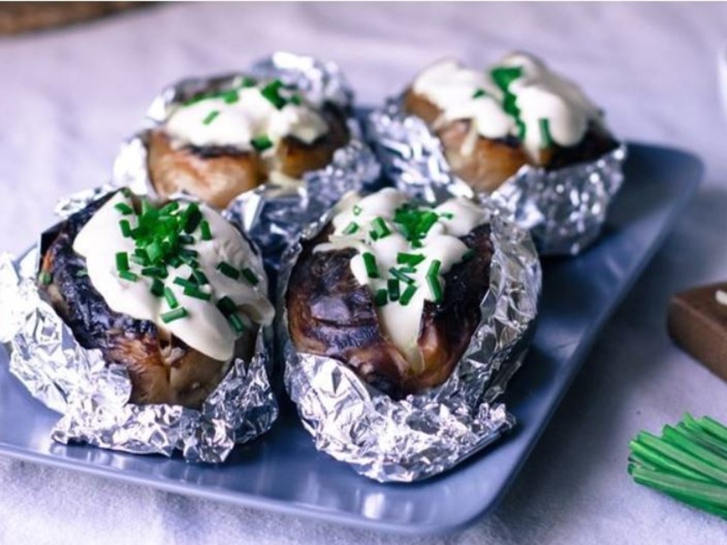 These stuffed potatoes are an ideal work from home lunch.