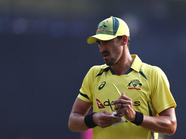 MUMBAI, INDIA - MARCH 17: Mitchell Starc of Australia during the first game in the One Day International Series between India and Australia at Wankhede Stadium on March 17, 2023 in Mumbai, India. (Photo by Pankaj Nangia/Getty Images)