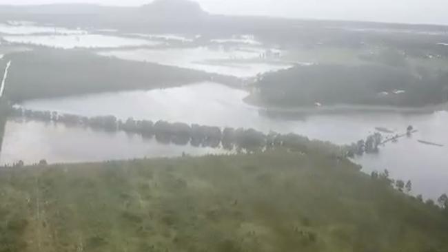 Drone footage shows flood damage to Kerrie McMartin's farm on the Sunshine Coast. Video: Climate Media Centre