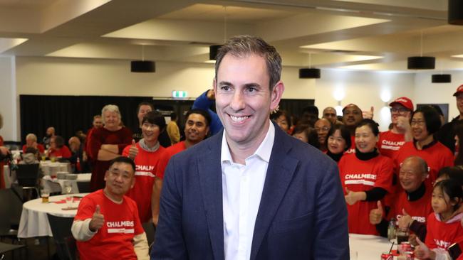 FEDERAL ELECTION 2022 SEAT OF RANKIN. Jim Chalmers at his post election party at Logan Rec Club, Logan Central. Saturday MAY 21st 2022. Picture Mark Cranitch.