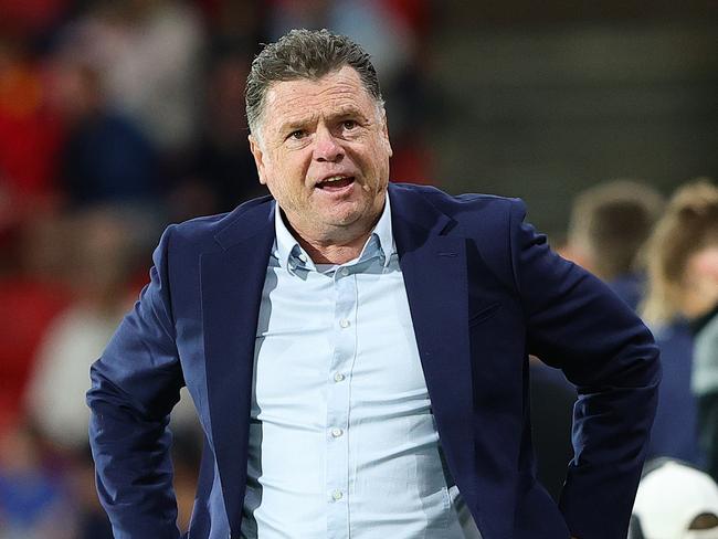 ADELAIDE, AUSTRALIA - FEBRUARY 15: Carl Veart United coach during the round 19 A-League Men match between Adelaide United and Newcastle Jets at Coopers Stadium, on February 15, 2025, in Adelaide, Australia. (Photo by Sarah Reed/Getty Images)