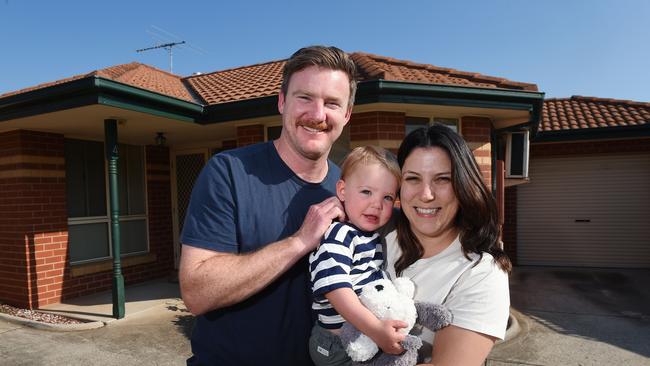 Tom and Ellena Gill, as well as their 22 month old son Patrick, signed up for a bigger mortgage weeks before Tuesday’s rate hike - but one big move on Saturday could make a major difference for them. Picture: Josie Hayden.