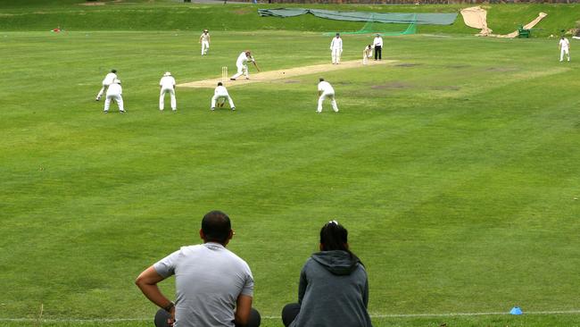 The Mercantile Cricket Association A Grade grand final went ahead in South Yarra despite urgings from authorities not to play. Picture: Hamish Blair