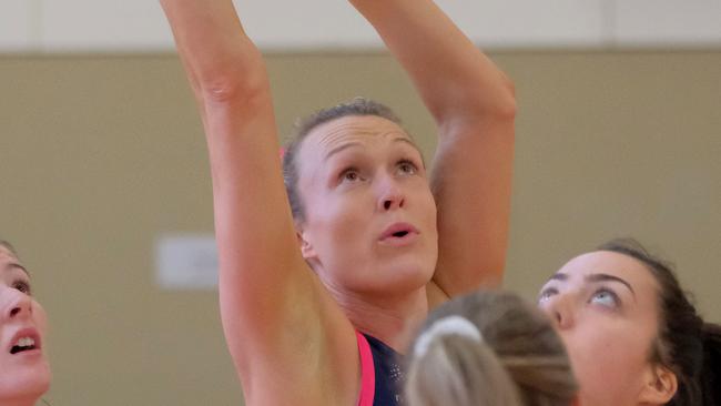 Julia Wooley shoots a goal. Picture: Mark Wilson