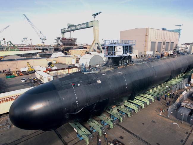 New partners will not be involved in the submarine part of the AUKUS pact. Picture: Newport News Shipbuilding via US Navy
