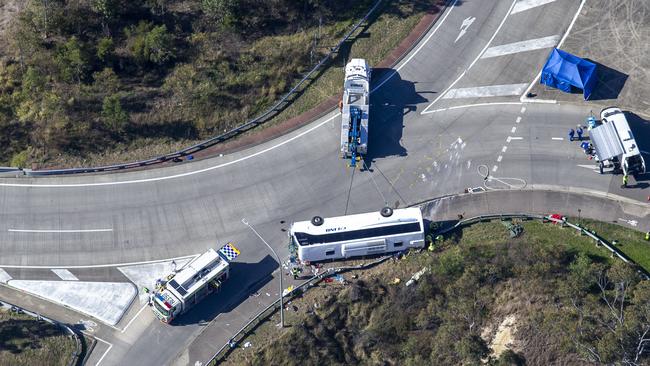 Aerial scene coverage from the site where ten people died. Picture: NCA NewsWire / Christian Gilles