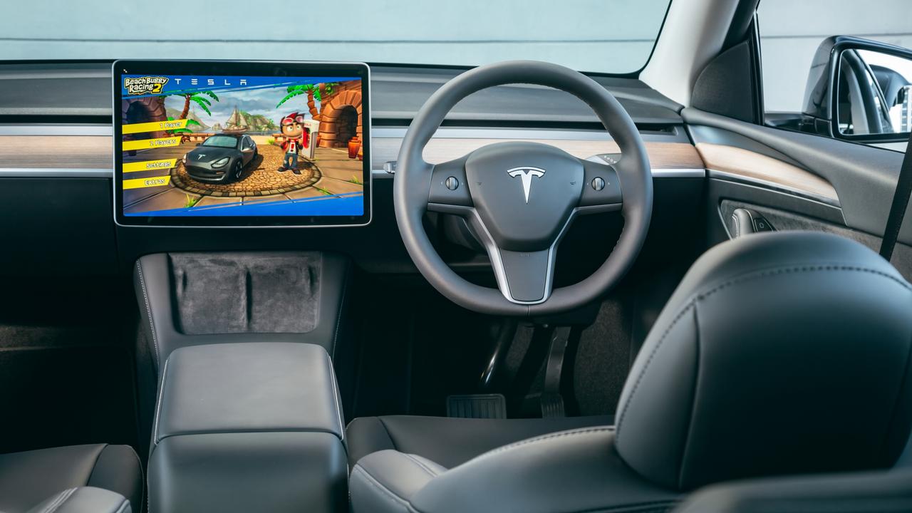 Tesla customers can play games in their cars. Photos by Thomas Wielecki.