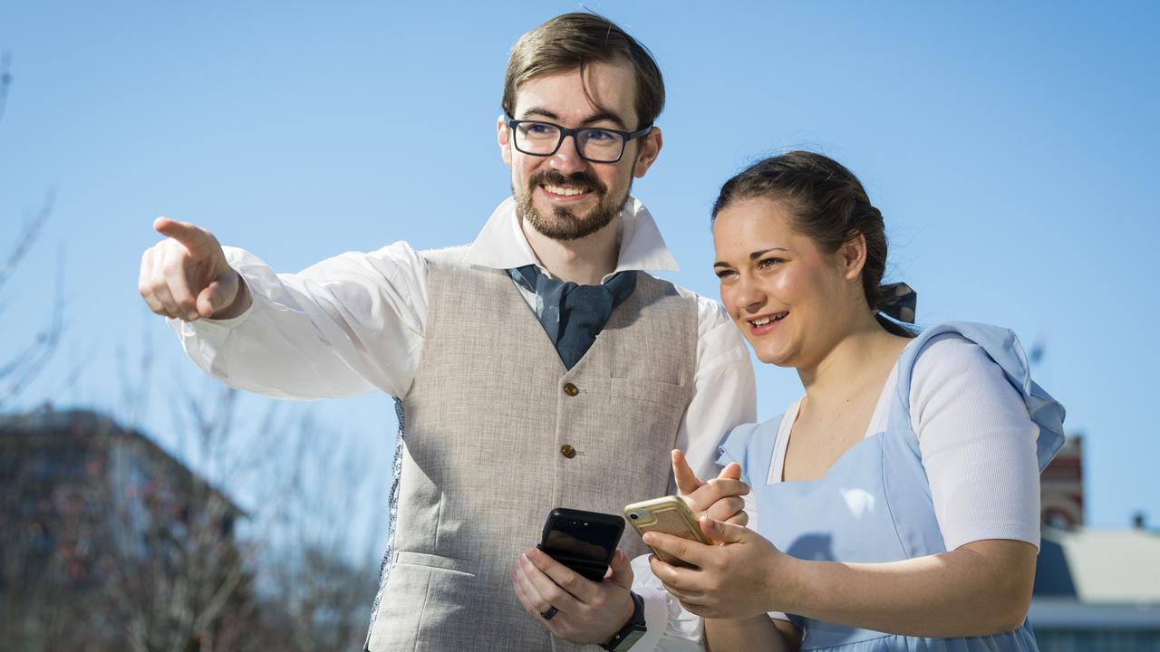 Jordan Collins and Verity Russell participate in CluedUpp Games Beauty and the Beast Experience Toowoomba. Picture: Kevin Farmer