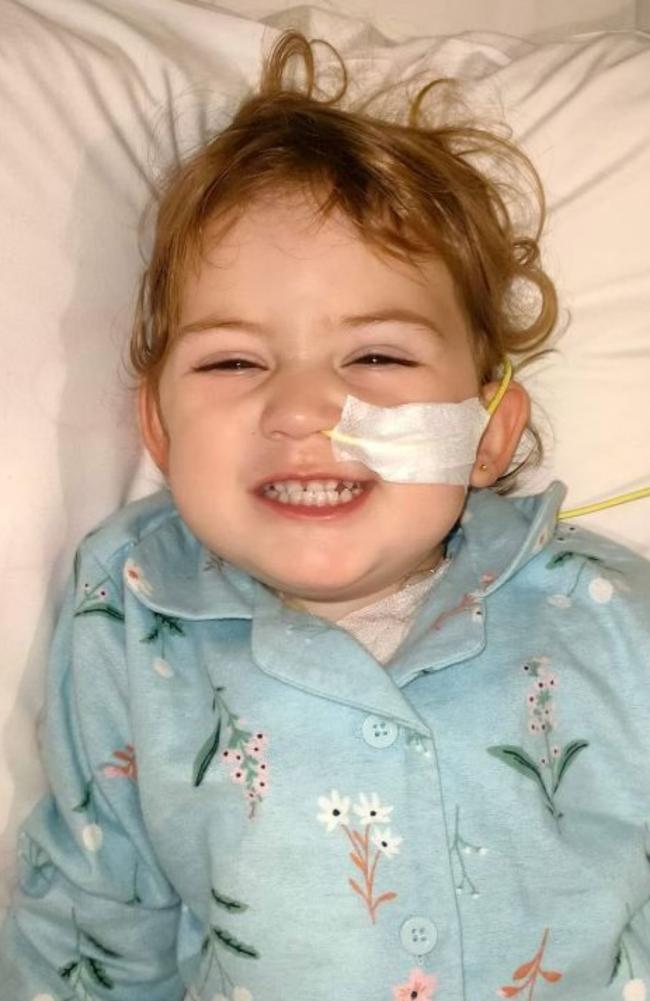 Michael said his daughter still beamed with joy and staff at the Children’s Hospital “love her to bits”. Picture: Supplied