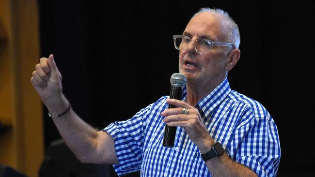 Controversial euthanasia advocate Philip Nitschke on the Gold Coast at a public forum at Robina Community Centre. Photo: Steve Holland