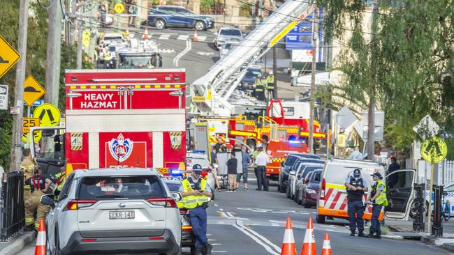 Police cordon off Elizabeth and Railway St, Croydon Picture: Daily Telegraph / Monique Harmer