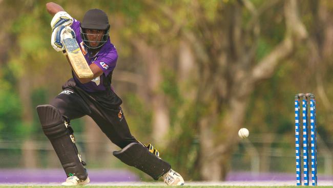 An aggressive innings from Ash Chandrasinghe has helped the Southern Storm claim a place in the T20 Strike League final. Picture:Glenn Campbell