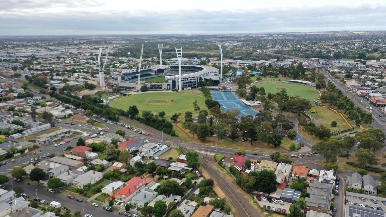 A new masterplan for Kardinia Park has proposed removing netball courts. Picture: Alan Barber