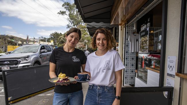 Cynamon and Amber Norris at their cafe St Coco. Picture: Mark Cranitch.