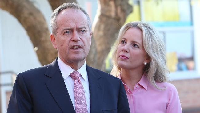 Mr Shorten, with wife Chloe, had been confident of forming government. Picture: Kym Smith