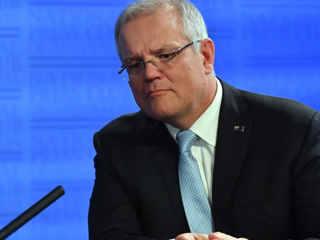 Prime Minister Scott Morrison at the National Press Club in Canberra, Tuesday, May 26, 2020. (AAP Image/Mick Tsikas) NO ARCHIVING