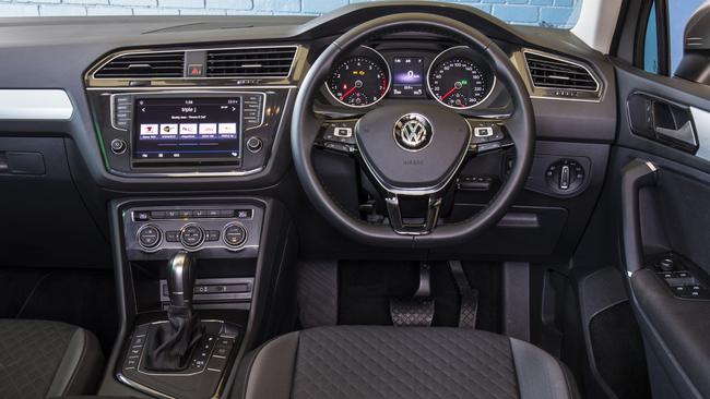 Tiguan cockpit: Firm, sporty seats, decent infotainment and ample storage