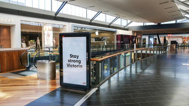 Melbourne’s nearly deserted Highpoint shopping centre. Picture: Ian Currie