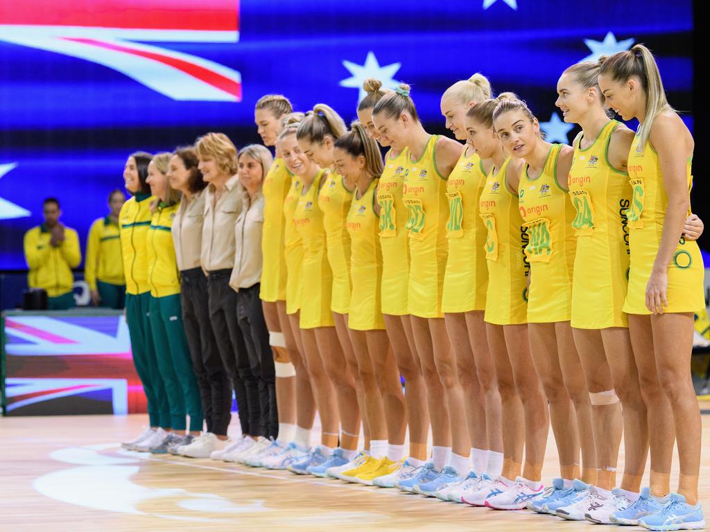 No matter the competition, representing the Diamonds is an honour. Picture: Kai Schwoerer/Getty Images