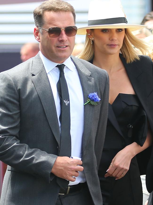 The couple attended Derby Day and were seen rubbing shoulders with A-list guests in the Birdcage. Picture: Getty Images