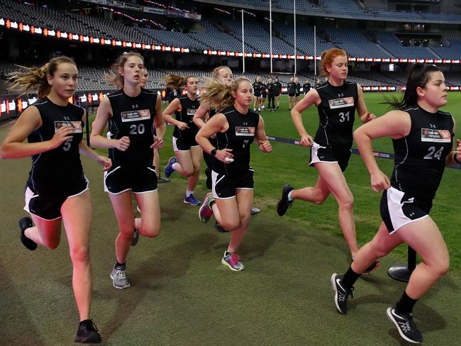 The 2km time trial during the AFLW Draft Combine at Marvel Stadium on October 3, 2018.