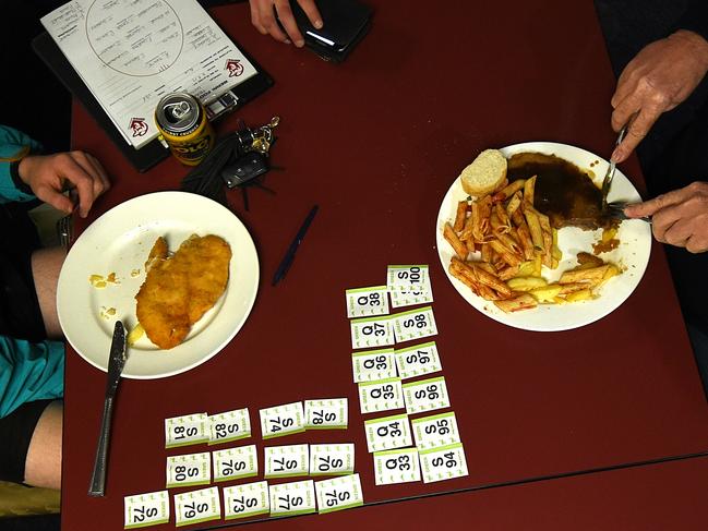 Team sheets, traditional tucker and lucky numbers in the rooms after training at Berri Memorial Oval. Picture: BERNARD HUMPHREYS