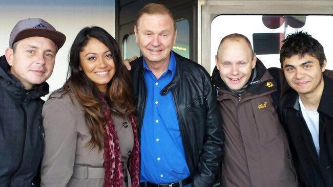 KGB spy, Jack Barsky with his children, Matthias, his German son (to his right) and his American daughter and son Chelsea and Jessie (far right) in 2015. Picture: Supplied