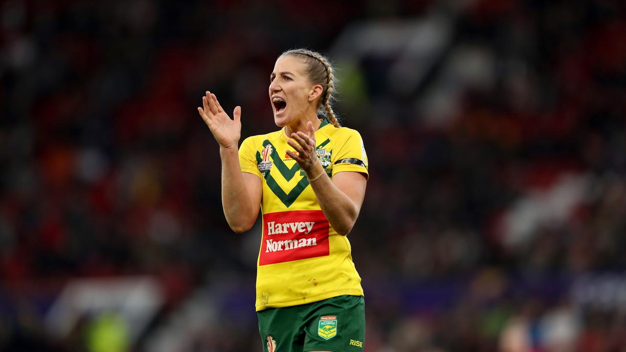 Ali Brigginshaw’s No.7 jersey could be up fro grabs, if the Broncos star moves to lock for Australia. Picture: Getty Images.