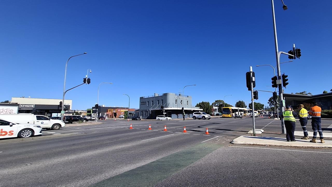 Police are at the scene of a serious crash at Hindmarsh. Picture: Agnes Gichuhi