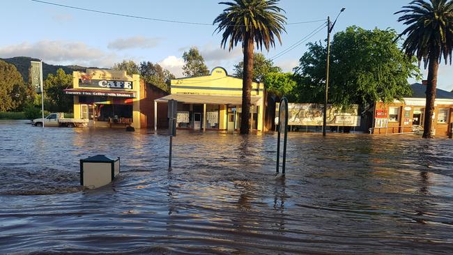 Flooding in Eugowra, NSW, during last year’s floods.