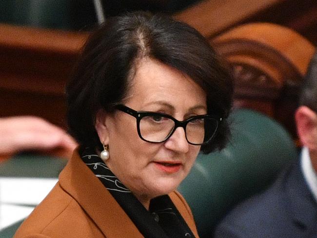 South Australian Deputy Premier Vickie Chapman is seen during question time at the South Australian Parliament in Adelaide. Tuesday, April 28, 2020. South Australian parliament is sitting amid the coronavirus pandemic. (AAP Image/David Mariuz) NO ARCHIVING.