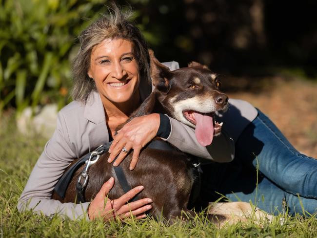 Greencross Vets’ chief veterinary officer, Dr Magdoline Awad, and her dog Rex. Picture: Dogfolk Pet Photography