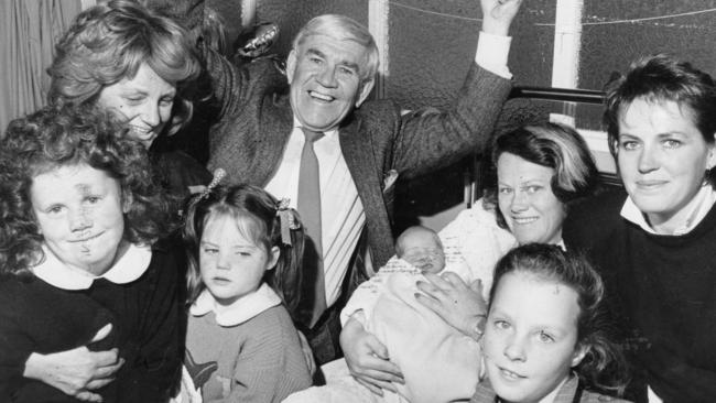 Lou Richards delighted after the birth of grandson Matthew.