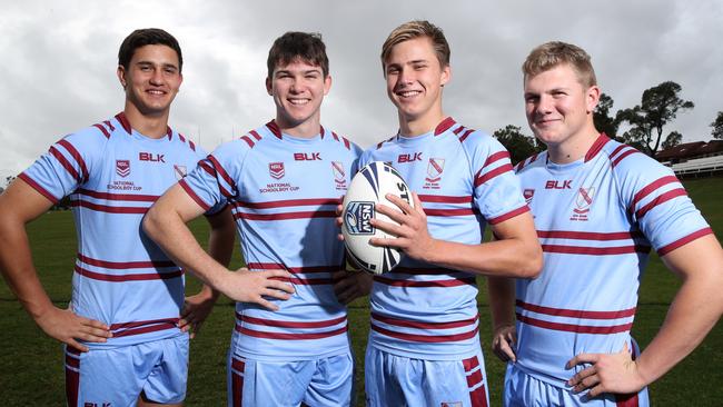 St Gregory’s players Emmanuel Kandidakis, Thomas Fletcher, Liam Sutton, and Charlie Guymer. Picture: David Swift