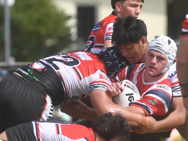 Kirwan State High School hosts St Patrick's College, Mackay, in round 1 of the 2025 Aaron Payne Cup. Picture: Evan Morgan