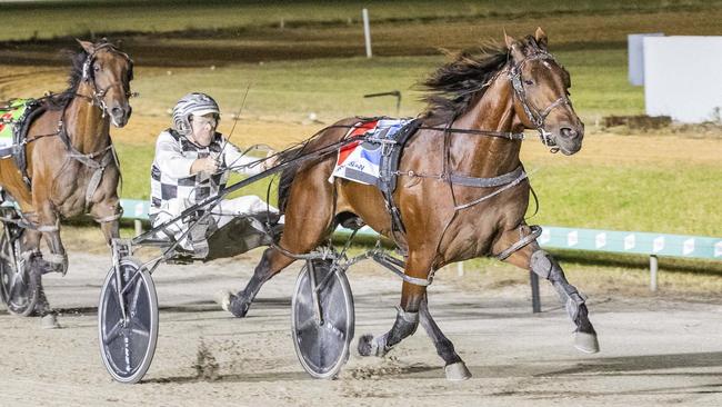 Leap To Fame wins the 2024 Cranbourne Cup. Picture: Stuart McCormick