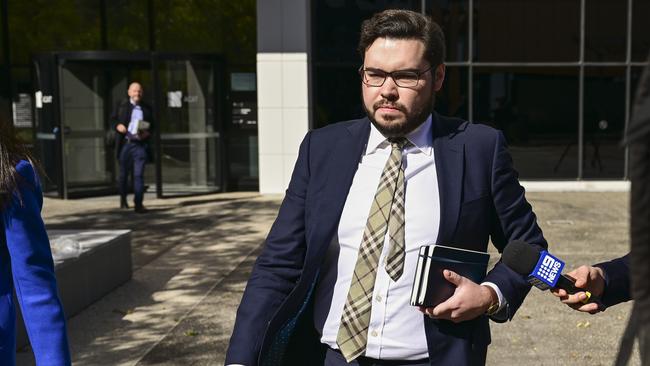 Bruce Lehrmann leaves the ACT Civil and Administrative Tribunal in Canberra. Picture: NCA NewsWire / Martin Ollman