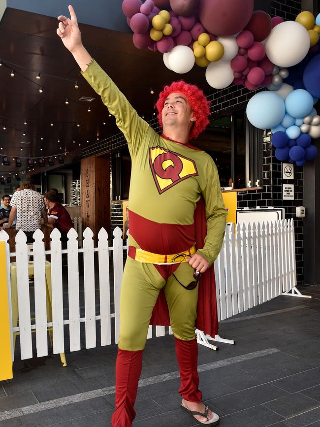 Maroons fan Leigh Maskell prior to kick-off in Townsville. Picture: Evan Morgan