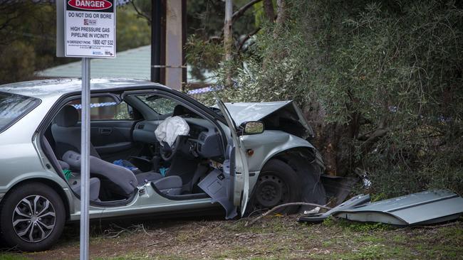 The scene of the fatal accident at Ingle Farm. Picture: Emma Brasier